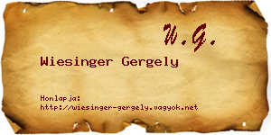 Wiesinger Gergely névjegykártya